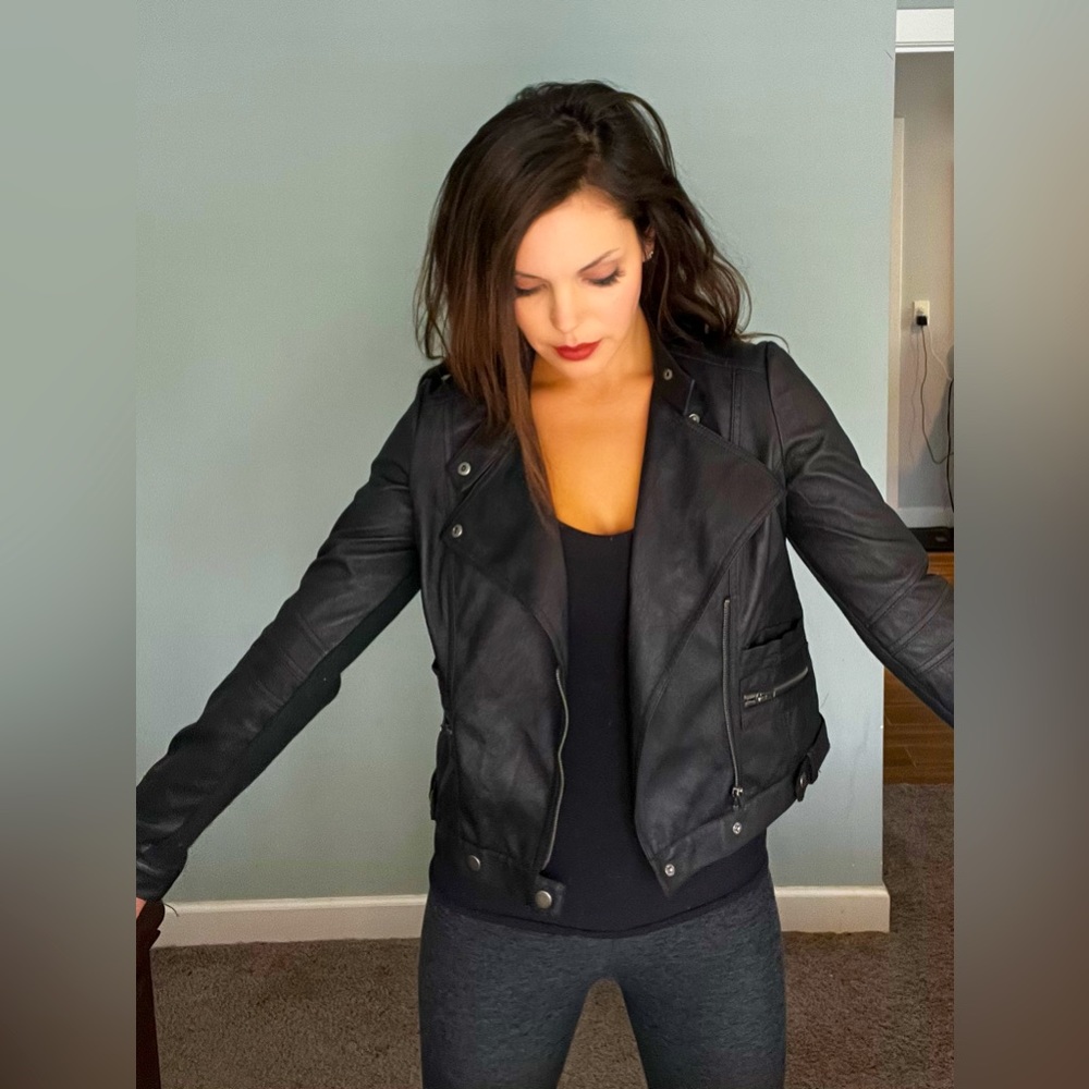 Simply Vera Vera Wang Faux Leather Moto Jacket